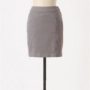 ANTHROPOLOGIE Alicante Gray Denim Skirt Quilted Pencil Mini